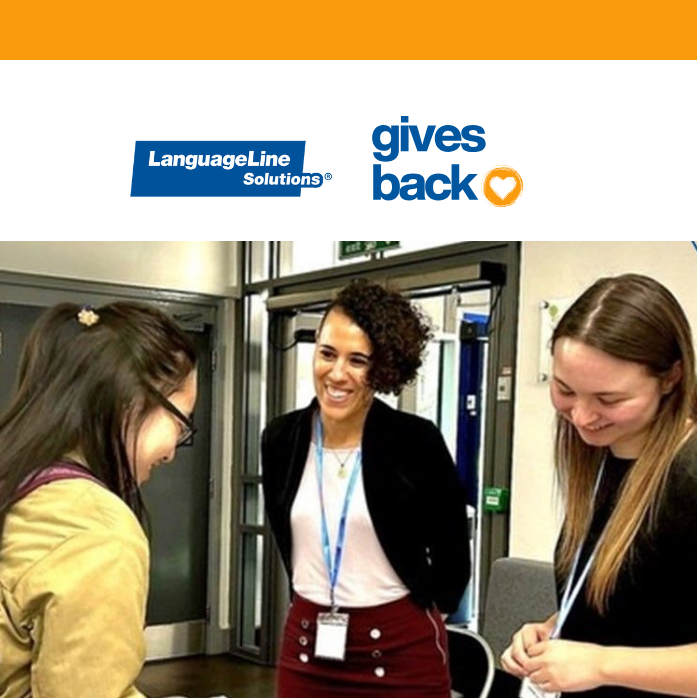 LangaugeLine employees connect with linguist at Career Fair