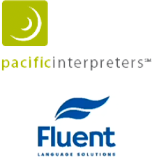 Pacific Interpreters and Fluent Language Solutions logos