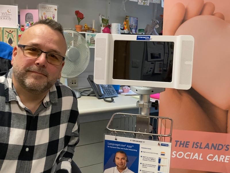 LanguageLine Rolling cart remote hospital Scott Brown Carmel